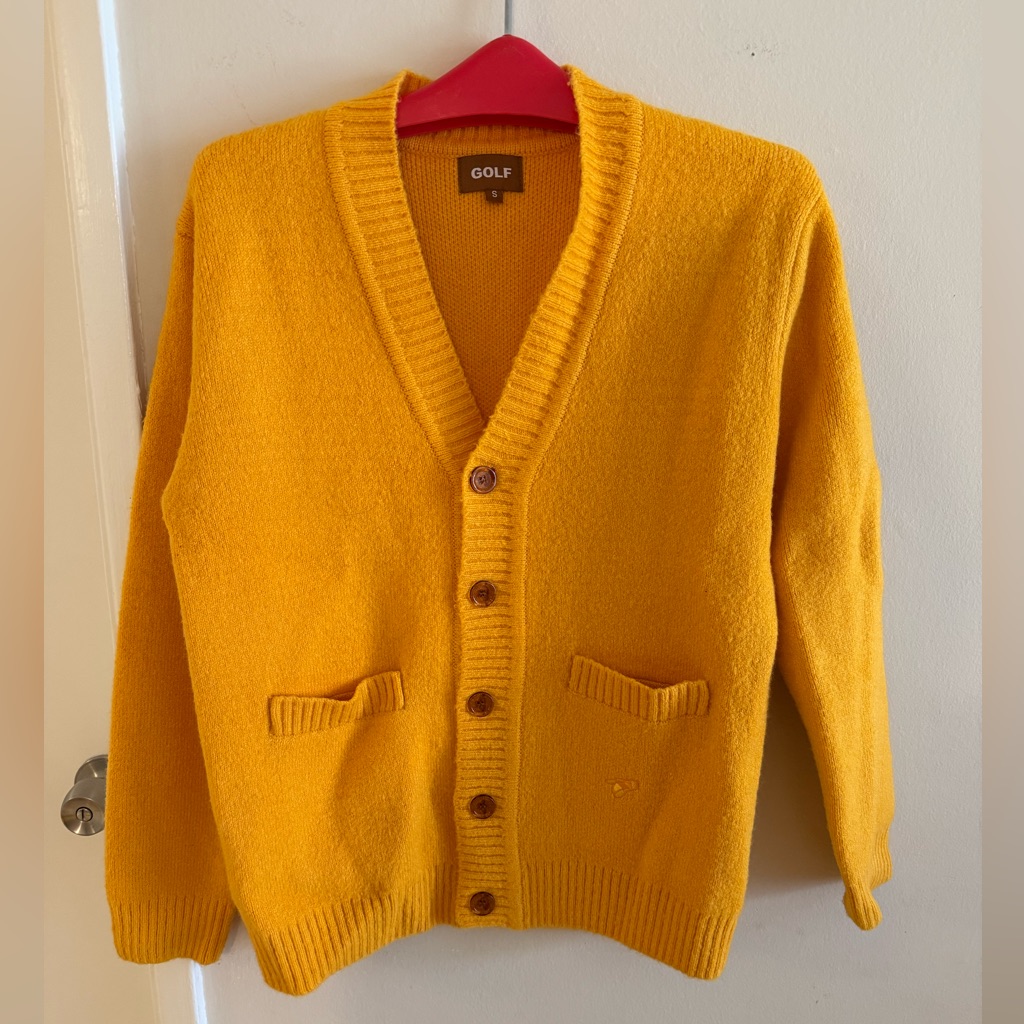 Golf Wang Mens Yellow Cardigan